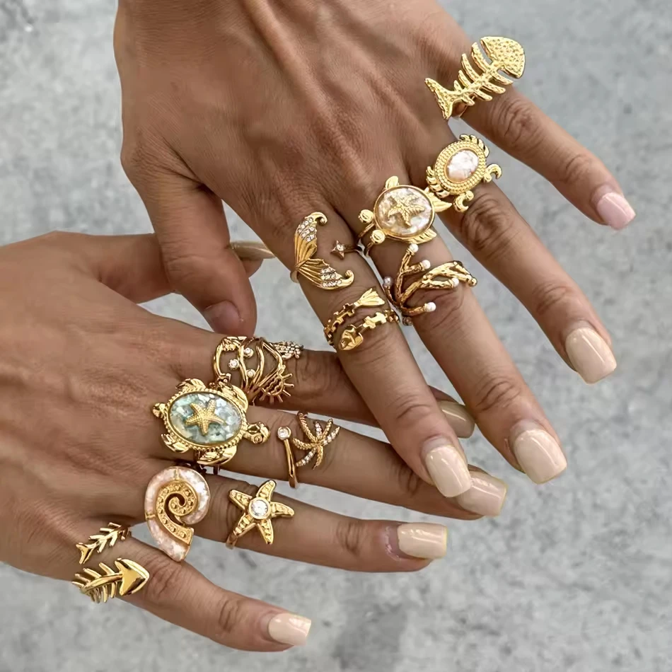 OEM Custom Jewelry Irregular Stainless Steel WaterProof High Quality Jewelry 18K Gold Plated Geometr