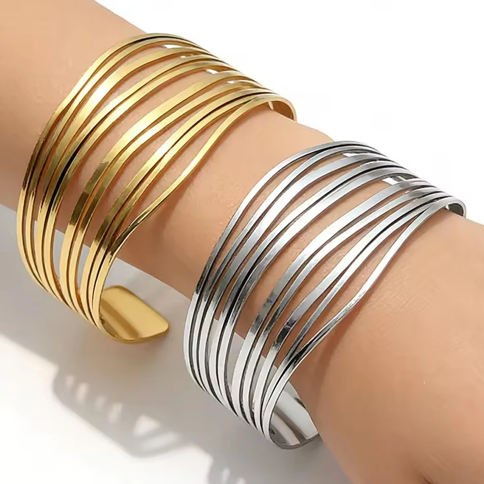 OEM Custom Jewelry Best Selling Love Heart Stainless Steel 18K Gold Plated Vintage Unisex Open Bangl