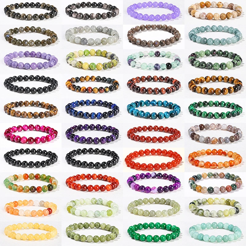 OEM Jewelry Wholesale High Quality Natural Healing Stone Gems Unisex Vintage Gift Bracelet
