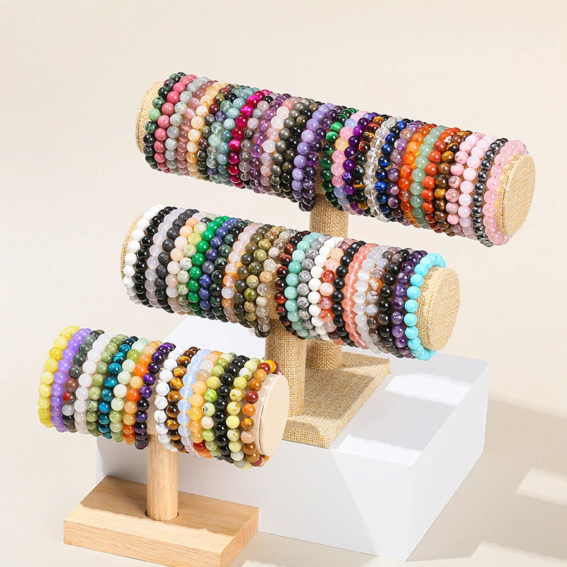 OEM Custom Jewelry Wholesale Natural Gemstone Round Beads Wrap Unisex Vintage Bracelets