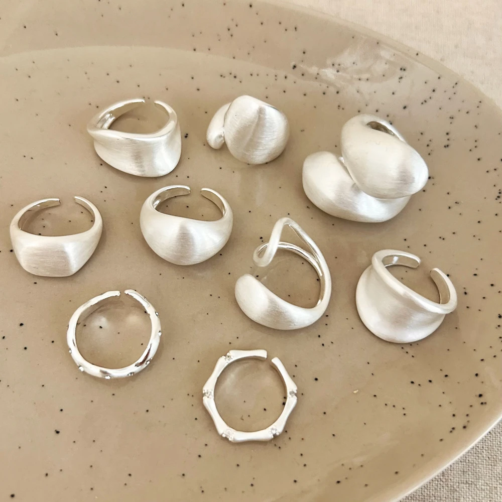 Custom 925 silver jewelry supplier Geometric Mobius Index Finger Ring Opening Adjustable Rings