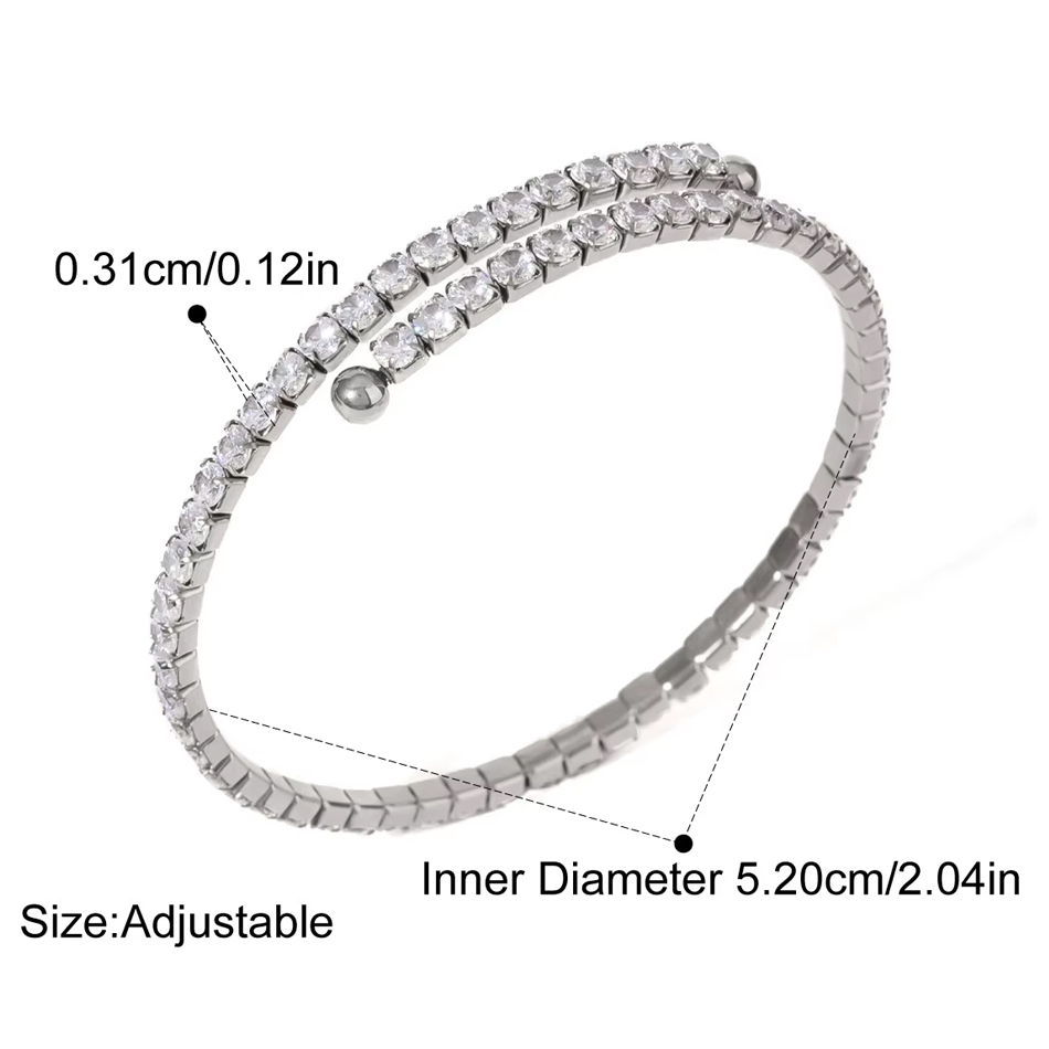 OEM Custom Jewelry Stainless Steel Zircon Bangle Exquisite Luxurious Niche Design Women Bracelets Wholesale Jewelry Supplier