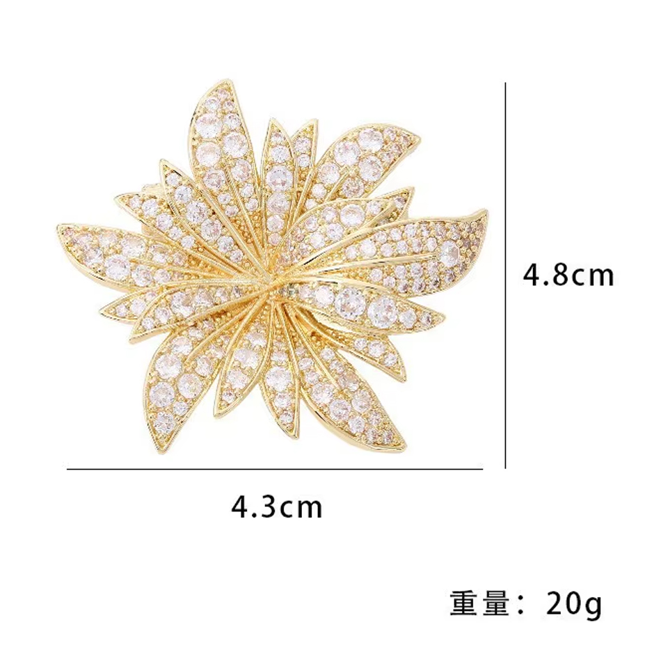 Wholesale Women Flower Large Brooches Lady Rhinestone Corsage Brooch Girl Trendy Jewelry Best Gift Pins Jewelry Accessories