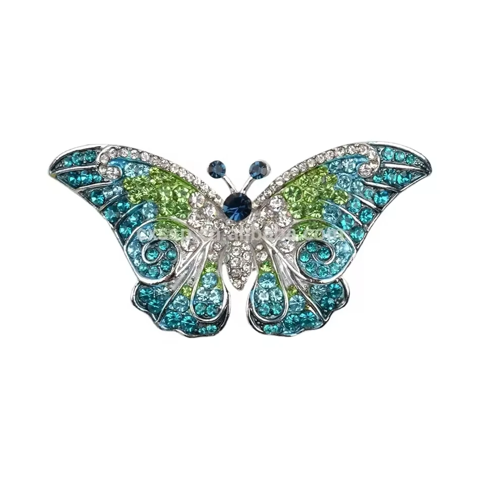 2025 Popular Blue Diamond Butterfly Brooches Fashionable Alloy Crystal for Children for Gifts Partie